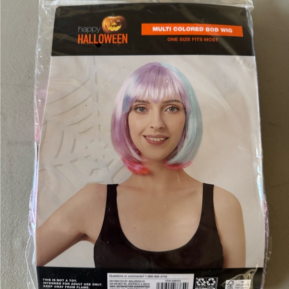New in Package Multi Colored Bob Wig Pastel Mermaid colors One size - Picture 1 of 2